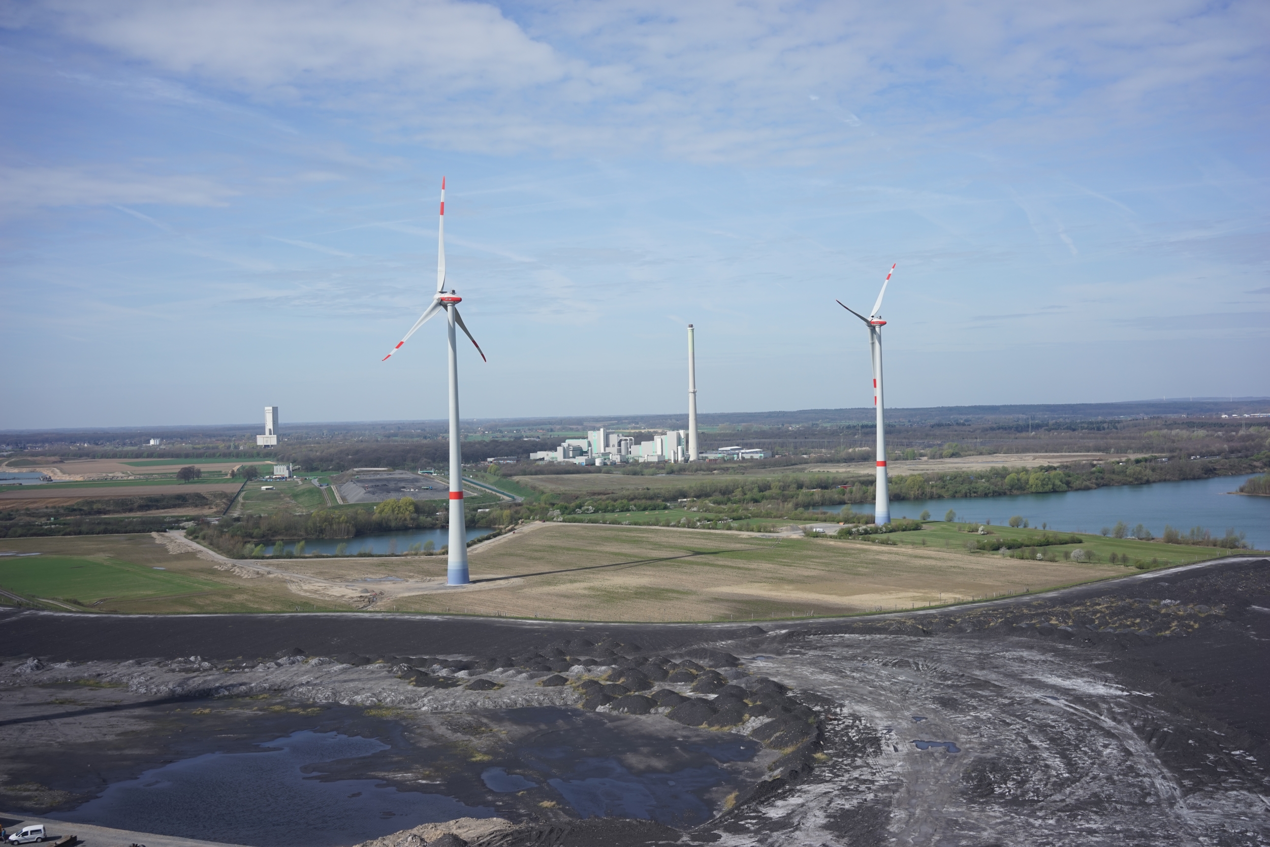 Luftbild Luftbildaufnahme UAV Drohne Flugroboter Baudokumentation Inspektion Windpark Windkraftanlage Moers NRW